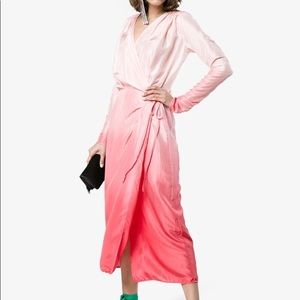 Attico Silk Ombré Wrap Dress